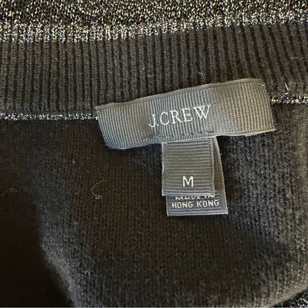 J. Crew Sparkle Navy & Black Crew Neck Sweater Size M